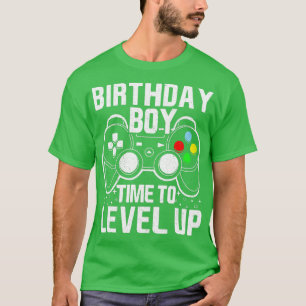 Camiseta Cumpleaños Hora del Niño de Nivel de Juego de Vide