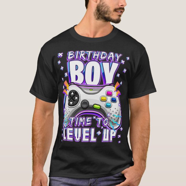 Camiseta Cumpleaños Hora del Niño de Nivel de Juego de Vide (Anverso)