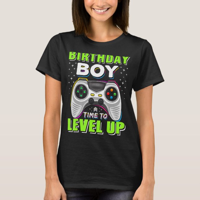 Camiseta Cumpleaños Hora del Niño de Nivel de Juego de Vide (Anverso)