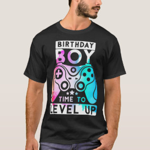 Camiseta Cumpleaños Hora del Niño de Nivel de Juego de Vide