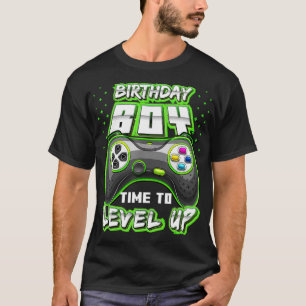 Camiseta Cumpleaños Hora del Niño de Nivel de Juego de Vide
