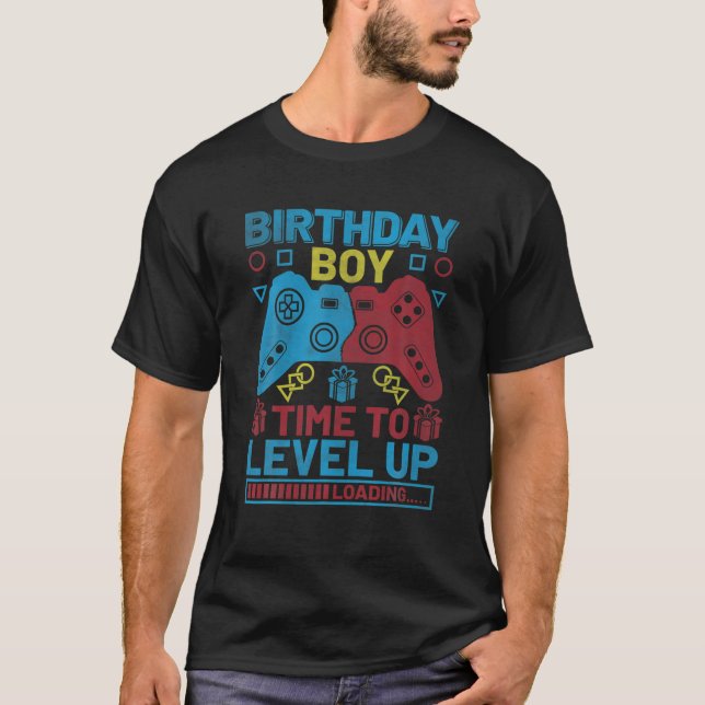 Camiseta Cumpleaños Hora Del Niño Para Levantar Videojuego  (Anverso)