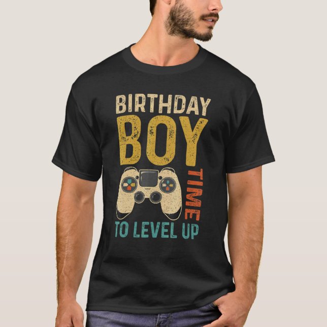 Camiseta Cumpleaños Hora Del Niño Para Levantar Videojuego  (Anverso)