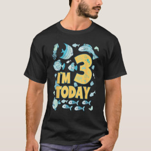 Camiseta Cumpleaños Hoy Cumplo 3 3 Años Fiesta Acuario Vida