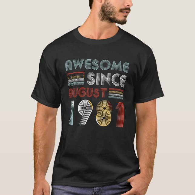 Camiseta Cumpleaños impresionante del vintage desde agosto (Anverso)