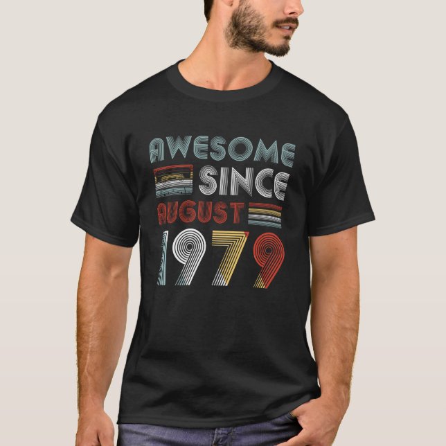 Camiseta Cumpleaños impresionante del vintage desde agosto (Anverso)