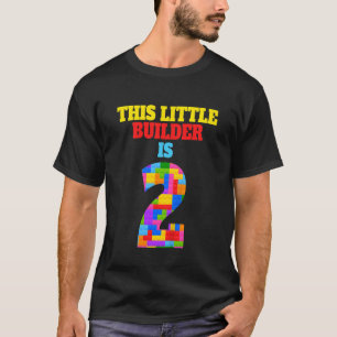 Camiseta Cumpleaños infantil 2 años niño niña constructor