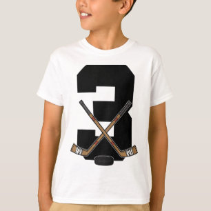 Camiseta Cumpleaños infantil de 3 años Hockey sobre hielo N