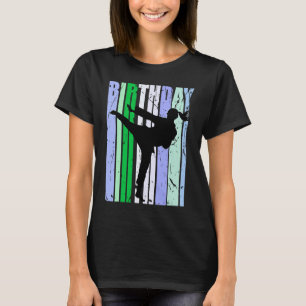 Camiseta Cumpleaños Karate Mujeres Retro Vintage Green Blue