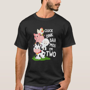Camiseta Cumpleaños Kids Oink Baa Neigh Cluck Moo Soy Dos 2