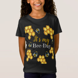 Camiseta Cumpleaños lindo de los niños de la abeja de la