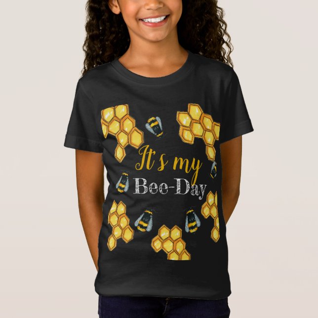 Camiseta Cumpleaños lindo de los niños de la abeja de la (Anverso)