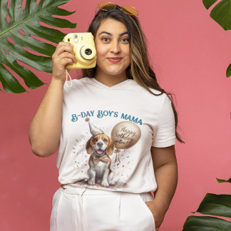 Camiseta Cumpleaños Mama Beagle Dog Balloon Personalizado