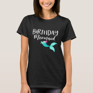 Camiseta CUMPLEAÑOS MERMAID Chica DEL Partido del Cumpleaño