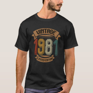 Camiseta Cumpleaños Nacido En 1981 Vintage