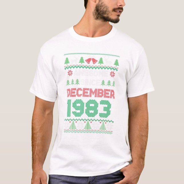 Camiseta Cumpleaños Navidad Increíble 1983 (Anverso)