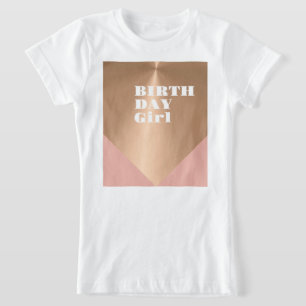 Camiseta Cumpleaños Niña Chrome Rosa Dorado