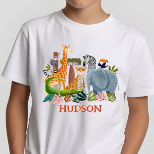 Camiseta Cumpleaños niño animales safari jungla