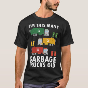 Camiseta Cumpleaños Niño Camión de Basura 3 Años N