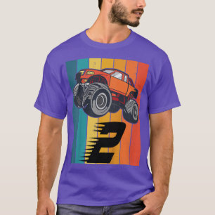 Camiseta Cumpleaños niño coche camión monstruo 2 años