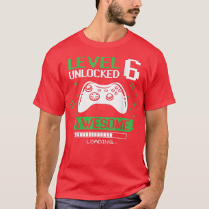 Camiseta Cumpleaños Niño Nivel 6 Videojuego desbloqueado Cu