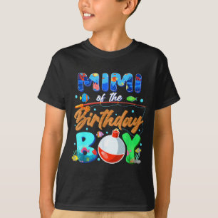 Camiseta Cumpleaños Niño Pescando Arte Familiar Mimi