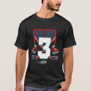 Camiseta Cumpleaños niño tema hockey hielo 3 años fiesta