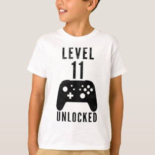 Camiseta Cumpleaños niños 11 años jugador nivel 11 desbloqu