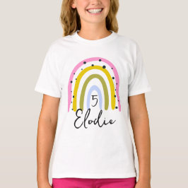 Camiseta Cumpleaños Nombre Personalizado Número Arcoíris Pe