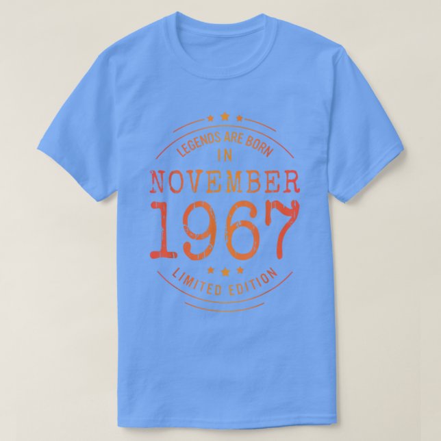 Camiseta Cumpleaños Noviembre 1967 Año Edición Limitada Usa (Diseño del anverso)