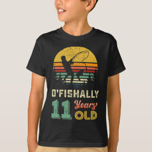 Camiseta Cumpleaños número 11 de pesca Oficialmente 11 años