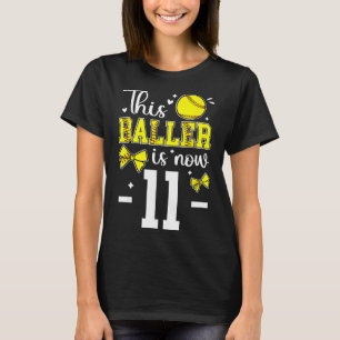 Camiseta Cumpleaños número 11 niña suavecito once años suav