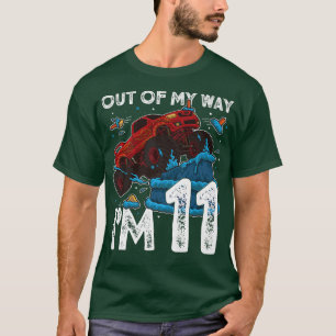 Camiseta Cumpleaños número 11 Niño Monster Truck Fuera de m