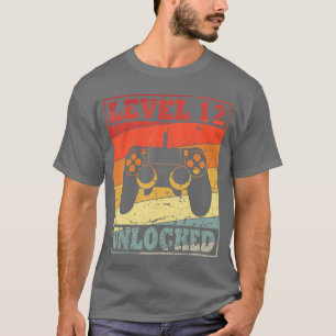 Camiseta Cumpleaños número 12 Gamingheme Nivel 12 Desbloque