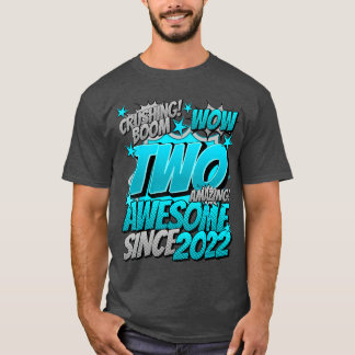 Camiseta Cumpleaños número 2 estilo cómic impresionante des