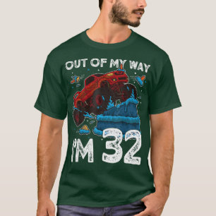 Camiseta Cumpleaños número 32 Niño Camión Monstruo Fuera de