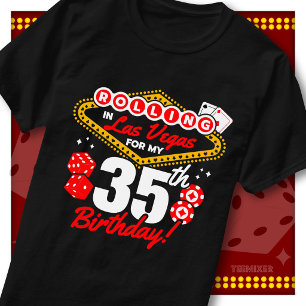 Camiseta Cumpleaños número 35 en Las Vegas Fiesta de Casino
