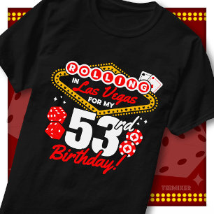 Camiseta Cumpleaños número 53 en Las Vegas Fiesta de Casino