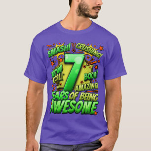 Camiseta Cumpleaños número 7 estilo cómic Impresionante des