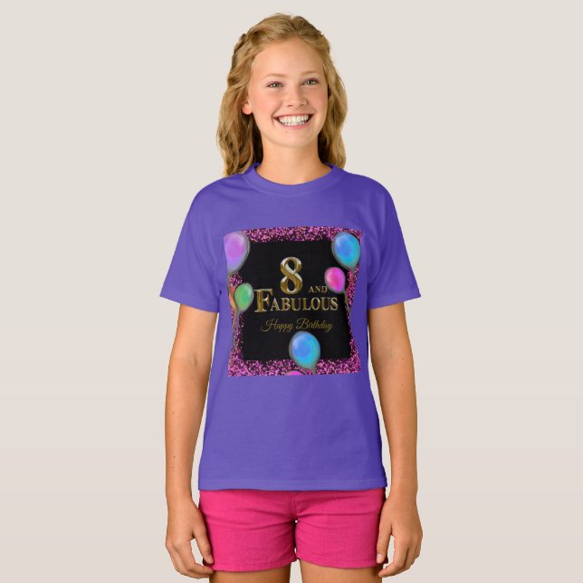 Camiseta Cumpleaños número 8 (Anverso completo)