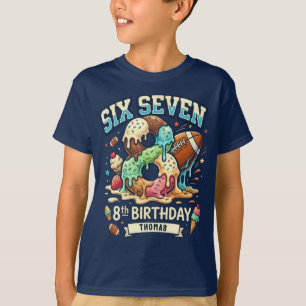 Camiseta Cumpleaños número 8 de Fútbol Helado Goteo Seis Si