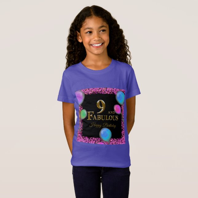 Camiseta Cumpleaños número 9  (Anverso completo)