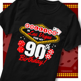 Camiseta Cumpleaños número 90 en la fiesta de casino de Las