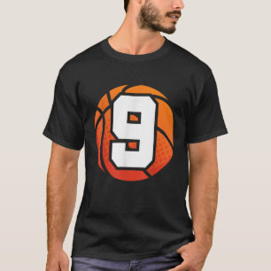 Camiseta Cumpleaños número 9 del baloncesto para los nueve 