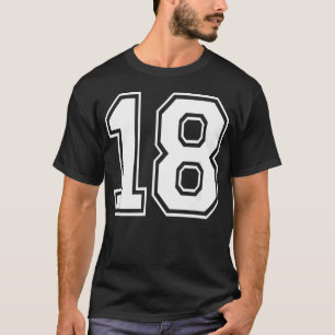 Camiseta Cumpleaños Número Dieciocho 18 Uniforme de Equipo 