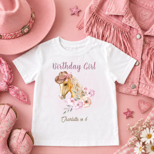 Camiseta Cumpleaños occidental floral de vaquera