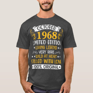Camiseta Cumpleaños Octubre 1968 Ltd Edición LivingMuy Rara