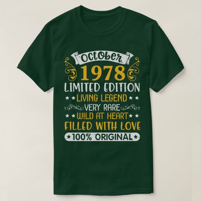Camiseta Cumpleaños Octubre 1978 Ltd Edición LivingMuy Rara (Diseño del anverso)