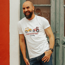 Camiseta Cumpleaños papá tractor acuarela cualquier edad