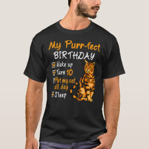 Camiseta Cumpleaños perfecto Acaricia a mi gato todo el día
